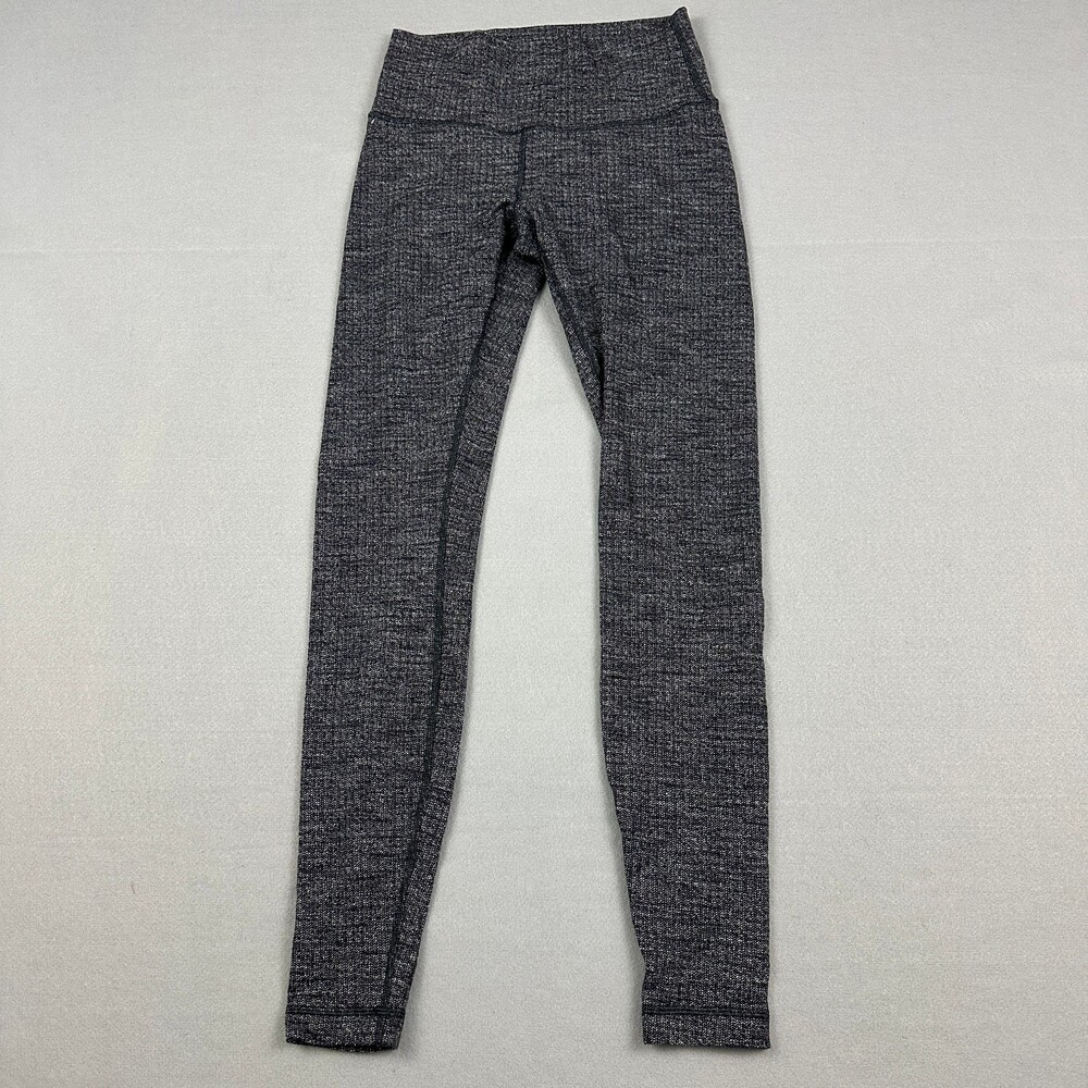 Lululemon Pants Women 6 Luon Variegated Black Wunder Under High-Rise Tight Yoga